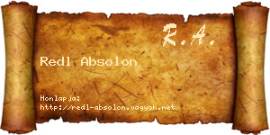 Redl Absolon névjegykártya